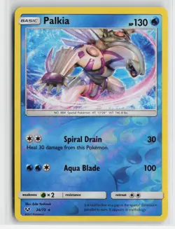 Palkia 24/73 Holo Rare Shining Legends Pokemon Reverse Holo Near Mint - Image 1