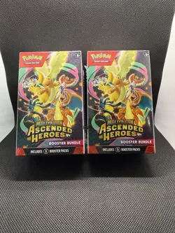 Lot of 2 Pokemon Mega Evolution Ascended Heroes Booster Bundle Box SEALED - Image 1