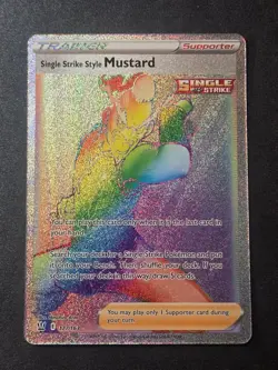 Single Strike Style Mustard 177/163 NM Battle Styles Rainbow Rare Pokemon - Image 1