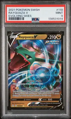 Rayquaza V Pokemon Sword & Shield Evolving Skies 110 PSA {{cardGame}} - Image 1