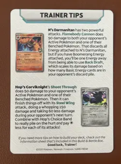 Pokemon TCG Journey Together Trainer Tips Art Card N's Zoroark ex Darman/Corvekn - Image 2