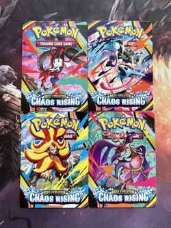 Chaos Rising Trainer Tips Card Art Set Pokemon Build & Battle Deck Exclusive NM - Image 1
