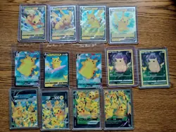 Pokemon TCG Pikachu 13-Card Holo Promo Lot: Pikachu V, V-UNION, Surfing VMAX - Image 1