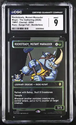 ROCKSTEADY, MUTANT MARAUDER Ninja Turtles Eternal Surge Foil CGC 9 MTG - Image 1