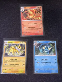 Pokemon Flareon 167, Vaporeon 168, Jolteon 169, SVP Prismatic Evolutions Promos - Image 1