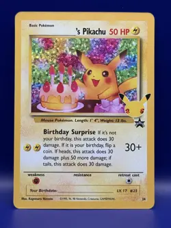 Pokemon ______'s Pikachu 24/53 Wotc Promo Holo - Image 1