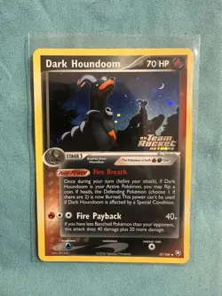 Pokemon Stamped Dark Houndoom 37 Team Rocket Returns Reverse Holo Vintage 37/109 - Image 1