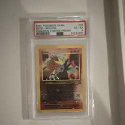 Pokemon Entei 34/53 Wotc Promo Reverse Holo PSA Graded 80 HP - Image 1