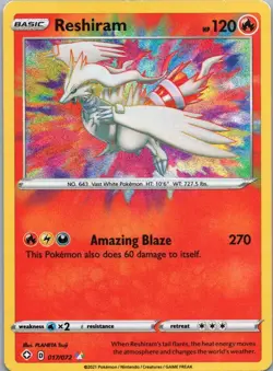 Pokemon TCG Reshiram 17/72 Shining Fates Holo NM - Image 1