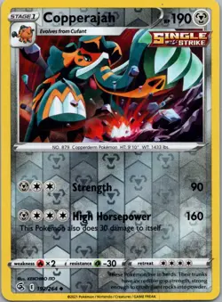 Pokemon TCG Copperajah 192/264 Fusion Strike Rev Holo NM - Image 1