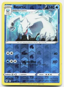 Beartic Reverse Holo 049/189 Rare Darkness Ablaze Pokemon Near Mint - Image 1