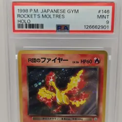 Pokemon Rocket's Moltres #146 Leaders' Stadium Holo JP 1st Ed PSA 9 - Image 2