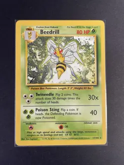Pokemon '015 Beedrill 17/102 Rare Vintage WOTC 1999 NM - Image 1