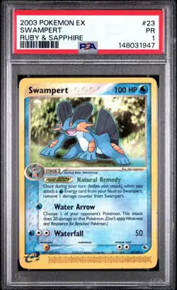 PSA 1 Swampert Ruby & Sapphire #23 2003 Pokemon WoTC PR - Image 1