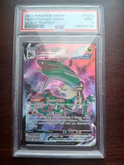2022 POKEMON SWORD & SHIELD SILVER TEMPEST #TG20 FULL ART/RAYQUAZA VMAX PSA 9 - Image 1