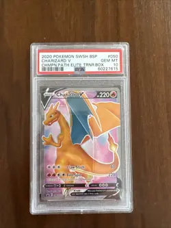 2020 POKEMON SWSH BSP CHARIZARD V CHAMPIONS PATH ELITE TRAINER BOX #50 PSA 10 - Image 1