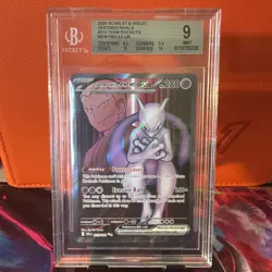 2025 Pokemon TCG Scarlet Violet Destined Rivals #213 Rocket's Mewtwo ex BGS 9 - Image 1