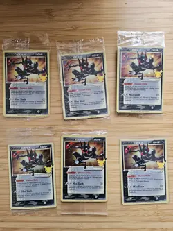 Pokemon Greninja Gold Star x 6 (5 sealed, 1 open) SWSH144 Celebrations Promo - Image 1