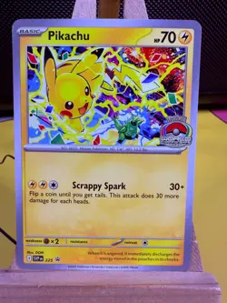 Pikachu SVP 225 - Pokemon TCG Black Star Promo World Championship 2025 Stamp NM - Image 1