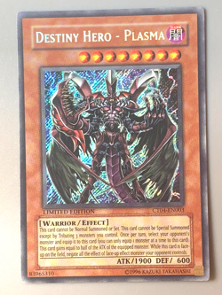 yugioh Destiny Hero Plasma CT04-EN003 Secret Rare Limited Edition Near Mint - Image 2