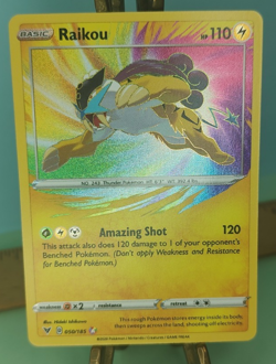 Pokemon Raikou - 50/185 - Amazing Rare Holo Card Vivid Voltage Trading Card TCG - Image 1