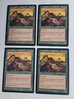 MTG Playset 4x Stampeding Wildebeests (Visions/Green/U) - BGM - Image 1