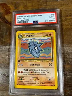 Pokemon 2001 Neo Discovery 1ST Edition PUPITAR #45 PSA 9 Mint RARE - Image 1