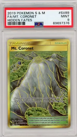 2019 Pokemon Hidden Fates Mt. Coronet #SV89 PSA 9 Mint Holo Rare - Image 1