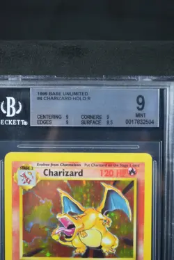 1999 Pokemon Base Set Unlimited #4 Charizard Holo Rare BGS 9 Mint (9/9/9/8.5) - Image 2