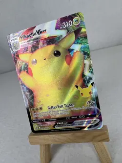 2021 Pokemon Celebrations BLACK STAR PROMO PIKACHU VMAX FULL ART HOLO SWSH062 NM - Image 3