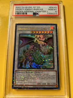 YuGiOh DRAGUNITY KNIGHT-BARCHA #HAC1-EN165🔥PSA 10 GEM🔥1st ED-2022 ULTRA RARE - Image 2