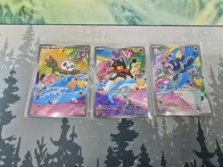 Pokemon First Partner Illustration Collection Gen 7 Full Set Alola- 3 Cards TCG - Image 1