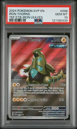 2024 POKEMON SVP EN-SV BLACK STAR PROMO #098 IRON THORNS PSA 10 - Image 1