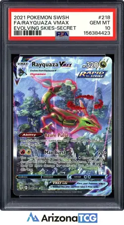 Pokemon 2021 Rayquaza VMAX 218/203 Alt Art Evolving Skies GEM MINT PSA 10 - Image 1