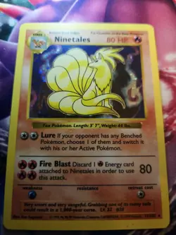 Ninetales SHADOWLESS - BS: Base Set (12/102) WotC Holo Rare Pokemon Card HP/DMG - Image 2