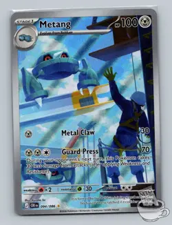 1x Metang Holo # 094/086 Pokemon ME04: Chaos Rising Shiny Rare NM - Image 1