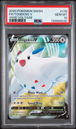 PSA 10 Gem Mint Togekiss V 178/185 Pokemon TCG 2020 SWSH - Image 1
