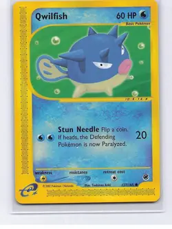Qwilfish 127/165 Common Expedition Base Set Pokemon Near Mint - Image 1