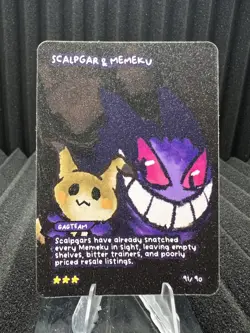 Scalpgar & Memeku (Gengar & Mimikyu) 91/90 - Pokedoodles Set 2 Fan Art- Pokemon - Image 1