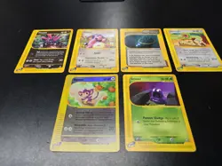 Lot Of 6 Aquapolis E Reader Pokemon Cards Grimer Aipom Smeargle - Image 1