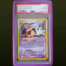 DEOXYS 2005 POKEMON EX DEOXYS RARE STAMPED REVERSE FOIL 16/107 PSA 8 - Image 1