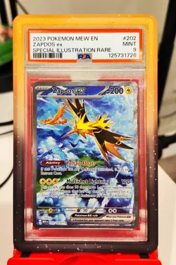 2023 POKEMON SV 151 #202/165 ZAPDOS EX SPECIAL ILLUSTRATION RARE PSA 9 - Image 1