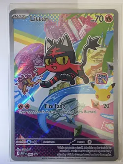Litten 044 First Partner Illustration Collection Pokemon- NM - Image 1