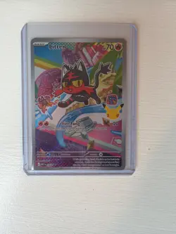 Litten MEP 044 Pokemon First Partner Illustration Black Star Promo Full Art MINT - Image 1