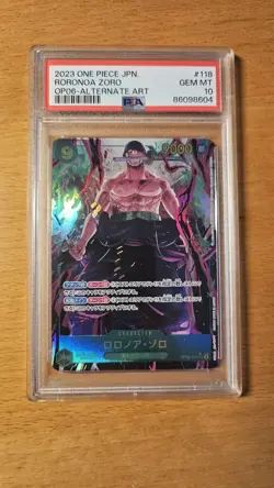 2023 One Piece TCG JPN Zoro OP-06 Alternate Art PSA 10 - Image 1