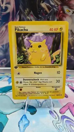 Base Set Pokemon Card Pikachu 1st Edition German LP Yellow Cheeks 58/102 - Image 1