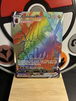 Pokemon TCG Coalossal VMAX Holo Secret Rare Card Vivid Voltage 189/185 - Image 1