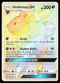 Umbreon GX 154/149 Secret Rare SM Base Set Pokemon Card - Image 1