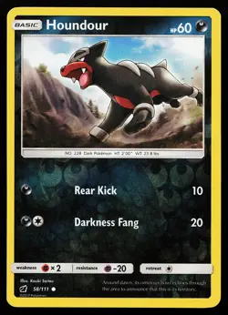 Houndour 58/111 Reverse Holo Common Crimson Invasion Pokemon Card - Image 1