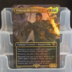 Magic: The Gathering Aragorn, the Uniter Borderless Foil Mythic 0434 LOTR - Image 1